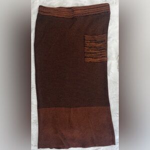 Simply Vera Vera Wang Brown Ribbed Knit Pencil Skirt